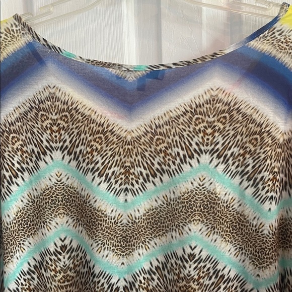 Milly Chevron Leopard Print Top Size Medium - Picture 4 of 9